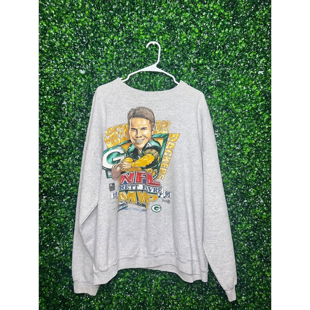 Vintage NFL 1995 Brett Favre MVP Big Head Crewneck SZ 2XL